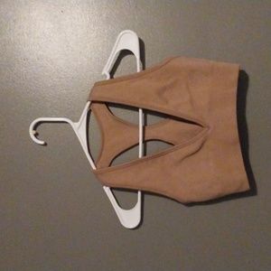 Crop Shop Boutique (CSB) Women's ISSY Sports Bra Caramel Size Small